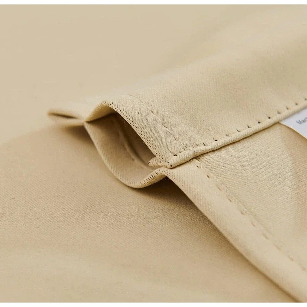 Lazzzy 36 Inch Tier Cafe Curtains - Beige Thermal Insulated Drapes 2 Panels